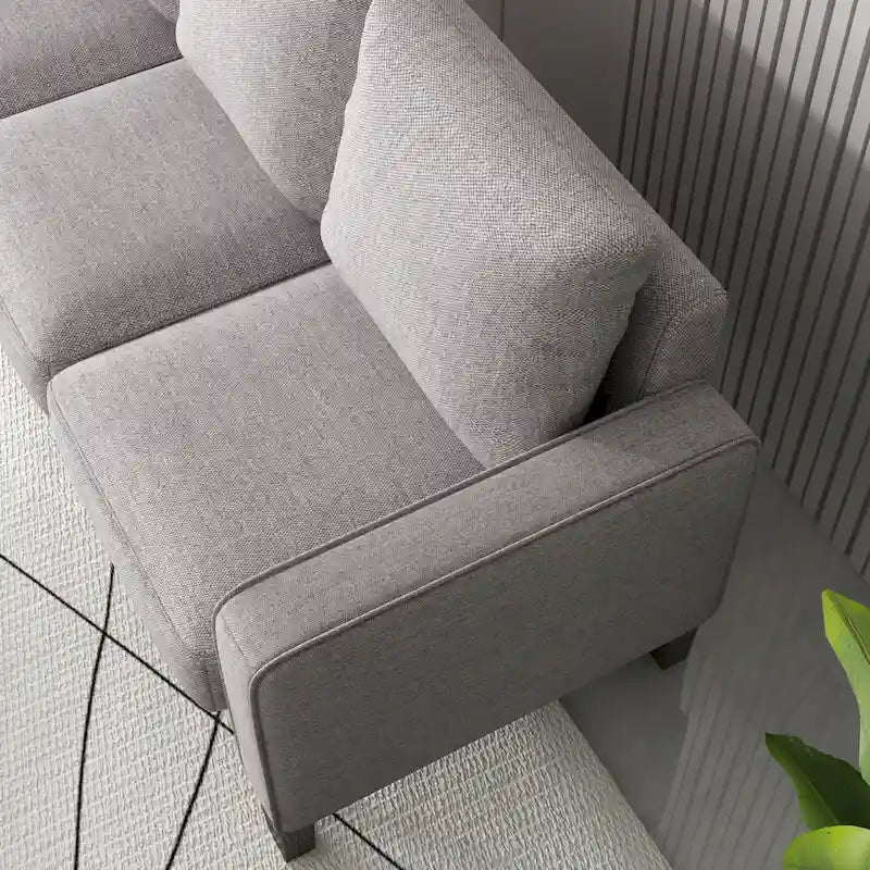 Canapé moderne en tissu beige pour salon