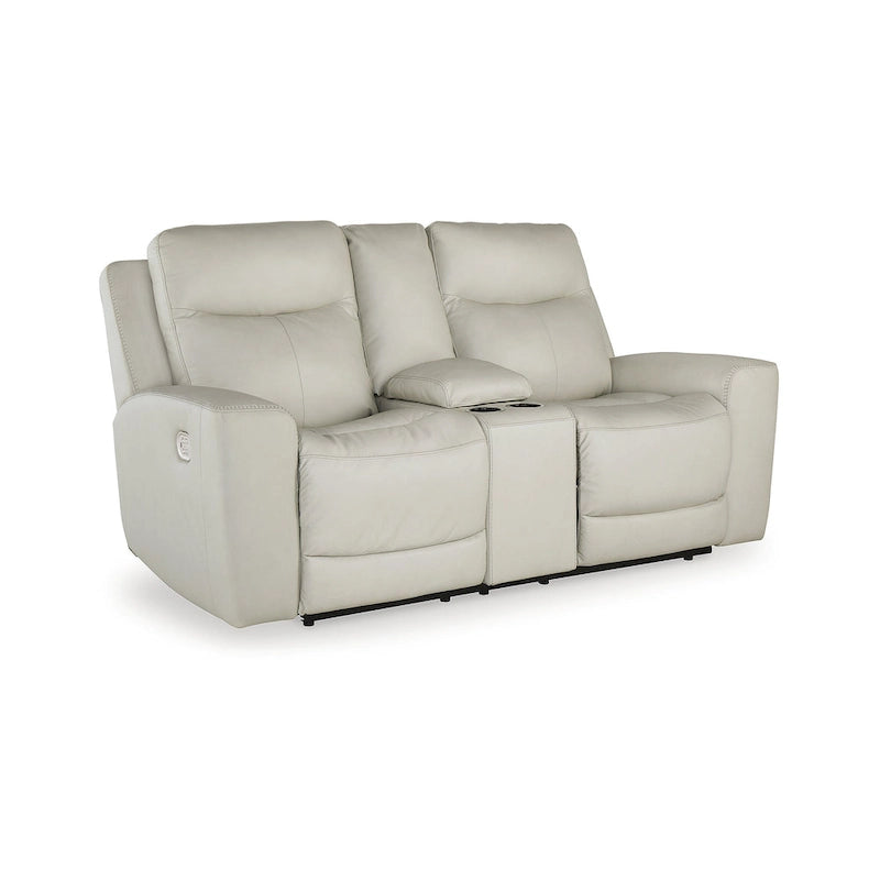 Canapé inclinable électrique deux places Mindanao Coconut avec console, Signature Design by Ashley - 79 cm (L) x 42 cm (P) x 43 cm (H)