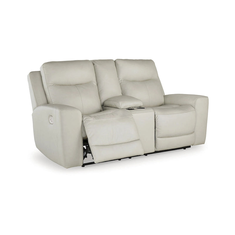 Canapé inclinable électrique deux places Mindanao Coconut avec console, Signature Design by Ashley - 79 cm (L) x 42 cm (P) x 43 cm (H)