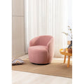 Fauteuil pivotant Teddy en tissu, fauteuil tonneau