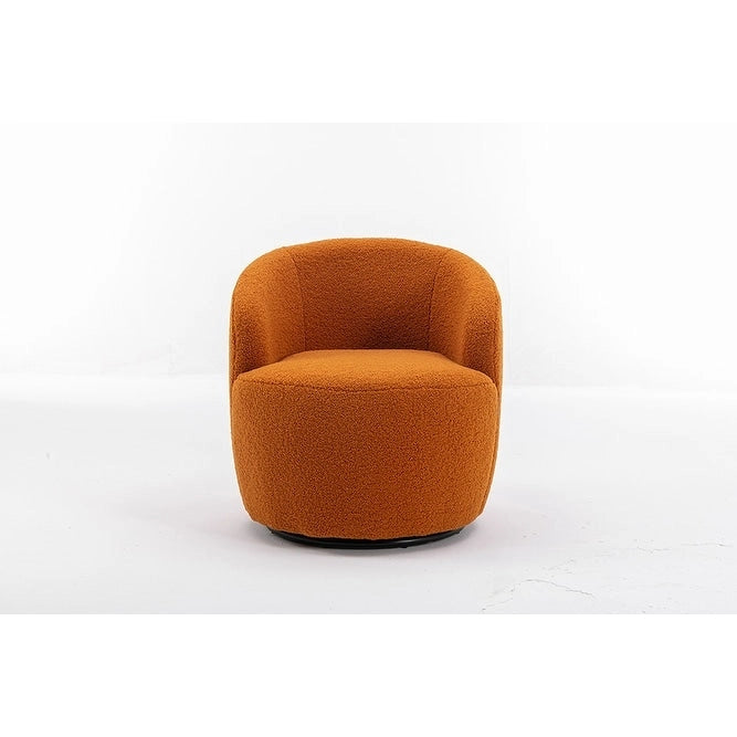 Fauteuil pivotant Teddy en tissu, fauteuil tonneau