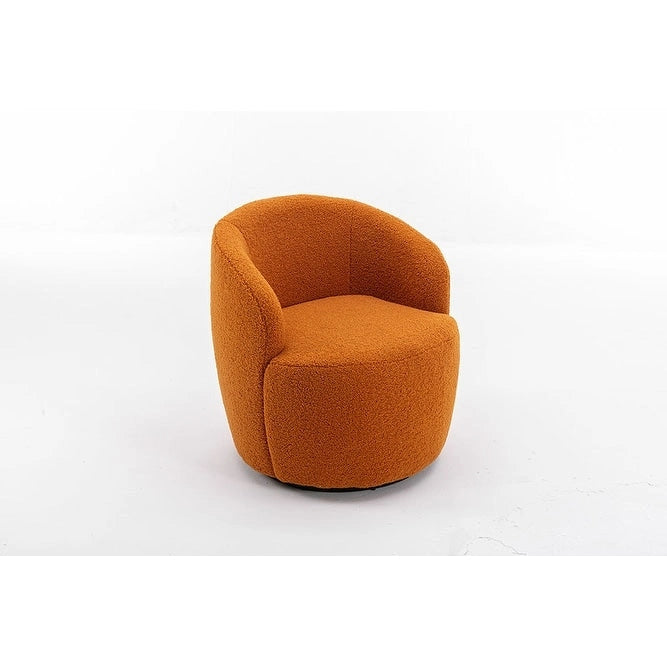 Fauteuil pivotant Teddy en tissu, fauteuil tonneau