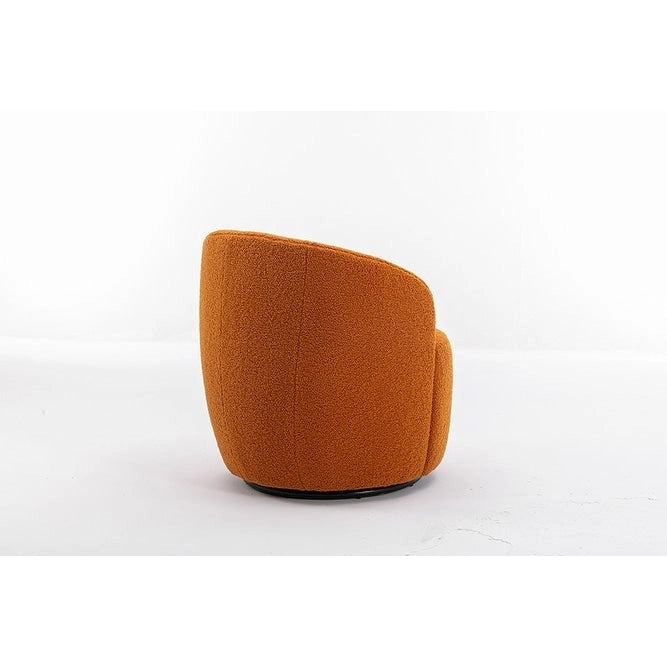 Fauteuil pivotant Teddy en tissu, fauteuil tonneau