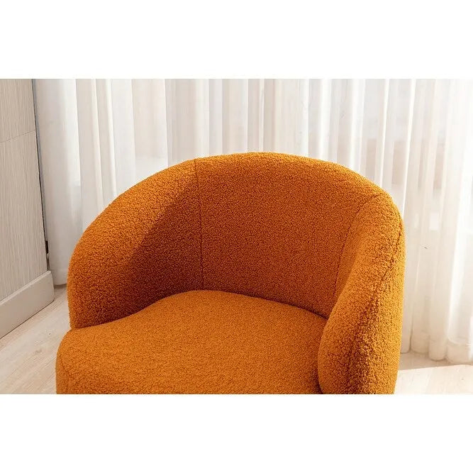 Fauteuil pivotant Teddy en tissu, fauteuil tonneau