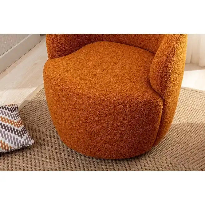 Fauteuil pivotant Teddy en tissu, fauteuil tonneau