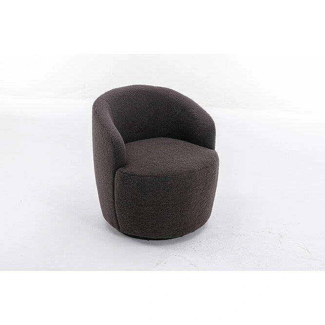Fauteuil pivotant Teddy en tissu, fauteuil tonneau