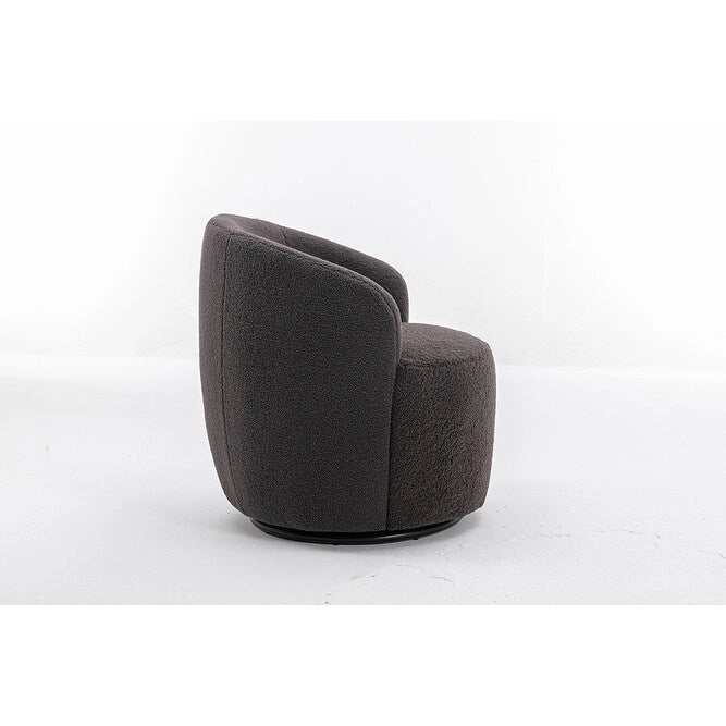 Fauteuil pivotant Teddy en tissu, fauteuil tonneau