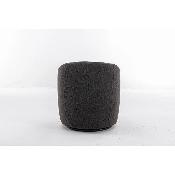 Fauteuil pivotant Teddy en tissu, fauteuil tonneau