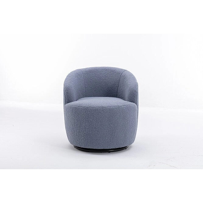 Fauteuil pivotant Teddy en tissu, fauteuil tonneau