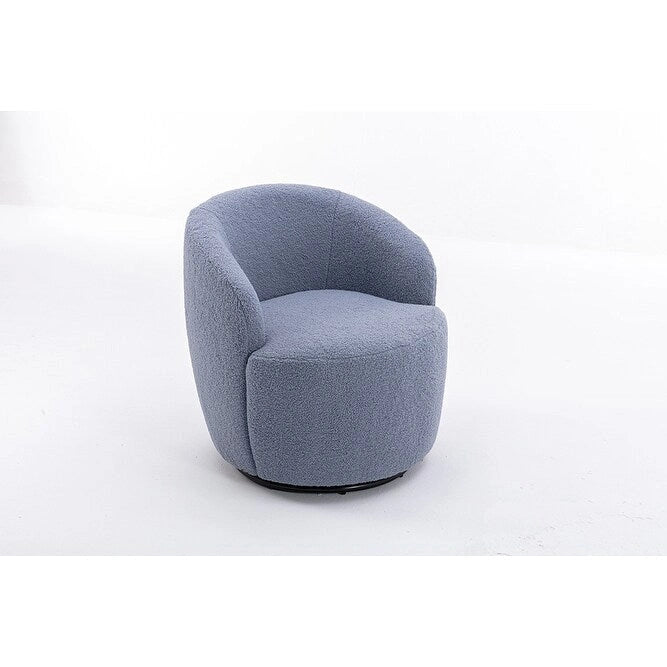 Fauteuil pivotant Teddy en tissu, fauteuil tonneau