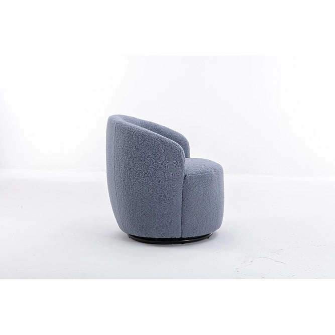 Fauteuil pivotant Teddy en tissu, fauteuil tonneau
