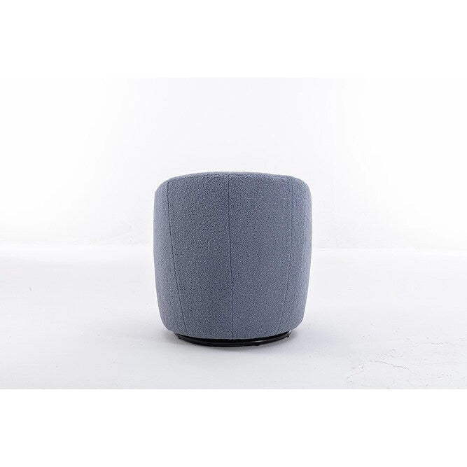Fauteuil pivotant Teddy en tissu, fauteuil tonneau