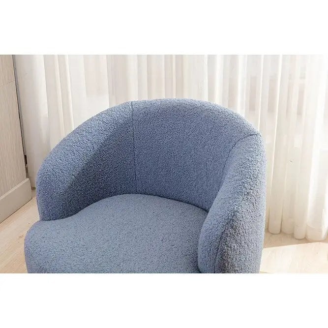 Fauteuil pivotant Teddy en tissu, fauteuil tonneau