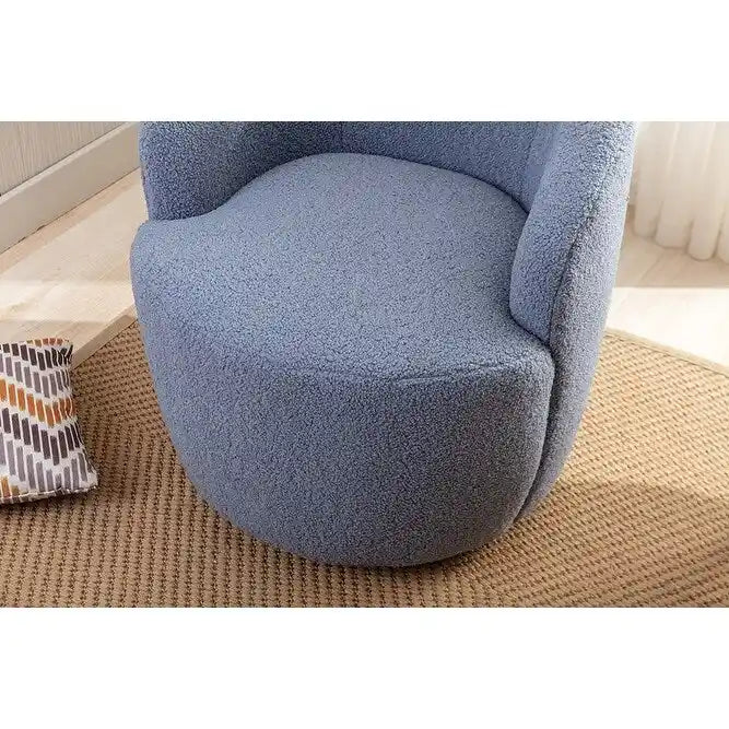 Fauteuil pivotant Teddy en tissu, fauteuil tonneau