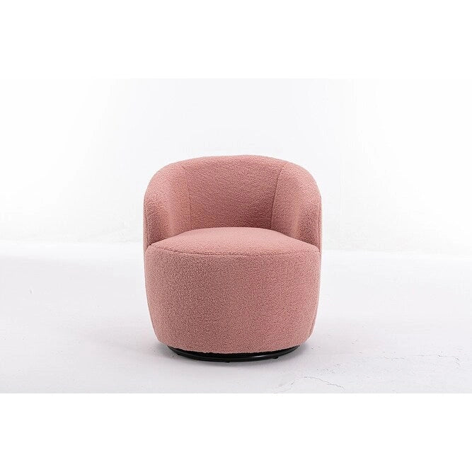 Fauteuil pivotant Teddy en tissu, fauteuil tonneau