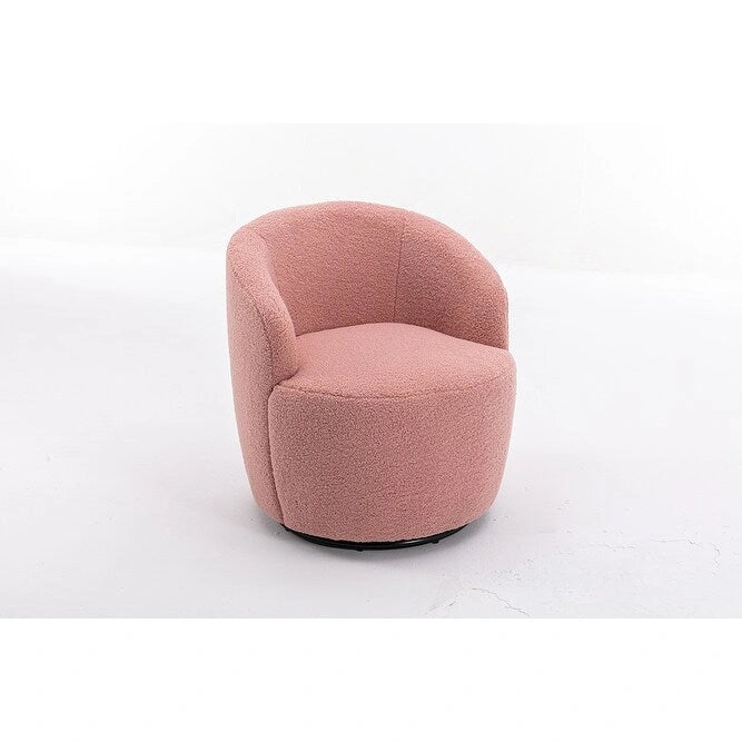 Fauteuil pivotant Teddy en tissu, fauteuil tonneau