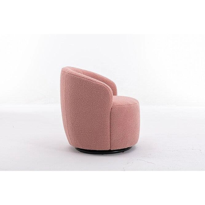 Fauteuil pivotant Teddy en tissu, fauteuil tonneau