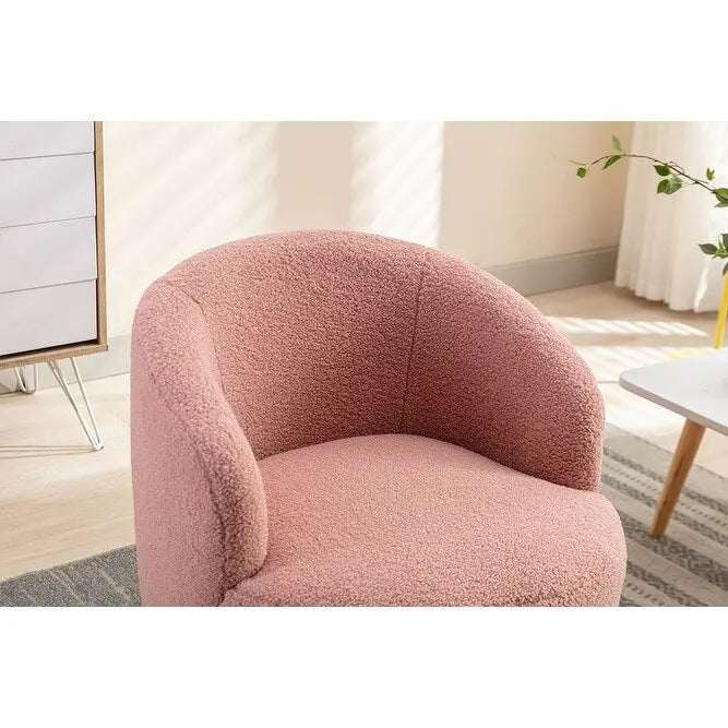 Fauteuil pivotant Teddy en tissu, fauteuil tonneau