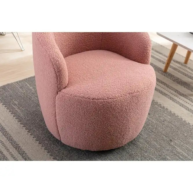 Fauteuil pivotant Teddy en tissu, fauteuil tonneau