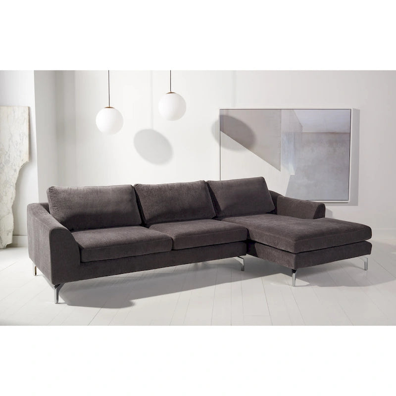 Canapé en velours gris anthracite SAFAVIEH Couture Nicholsen
