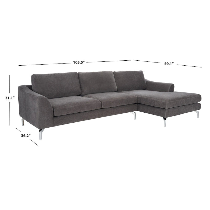 Canapé en velours gris anthracite SAFAVIEH Couture Nicholsen