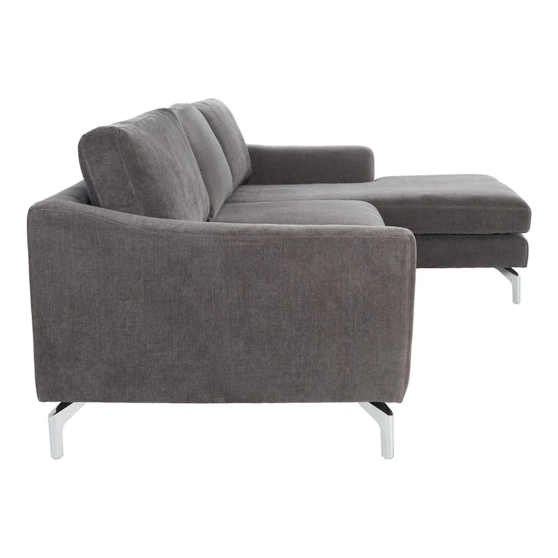 Canapé en velours gris anthracite SAFAVIEH Couture Nicholsen
