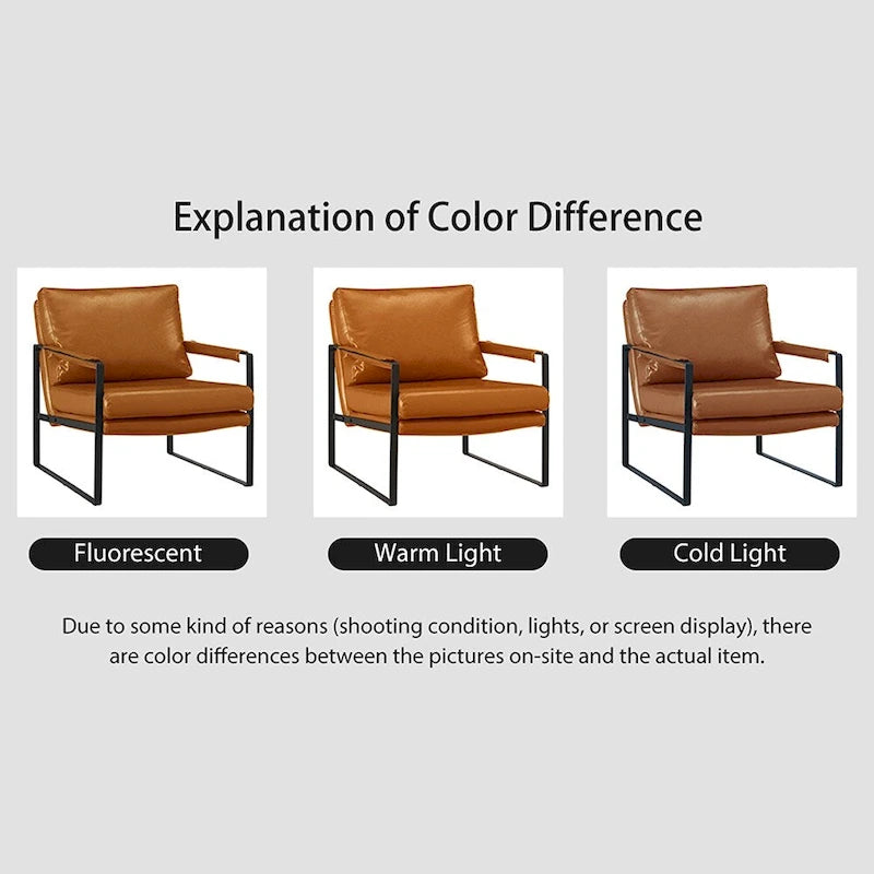 Fauteuil Art Leon moderne en similicuir avec structure en acier
