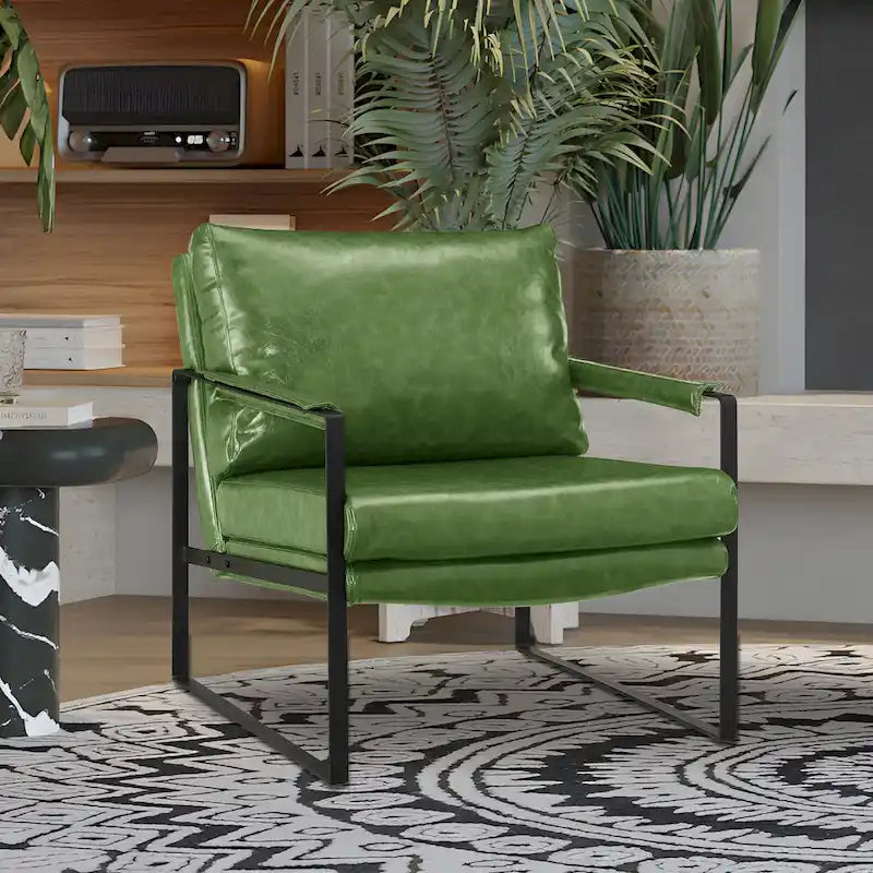 Fauteuil Art Leon moderne en similicuir avec structure en acier