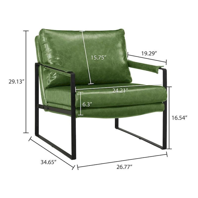 Fauteuil Art Leon moderne en similicuir avec structure en acier