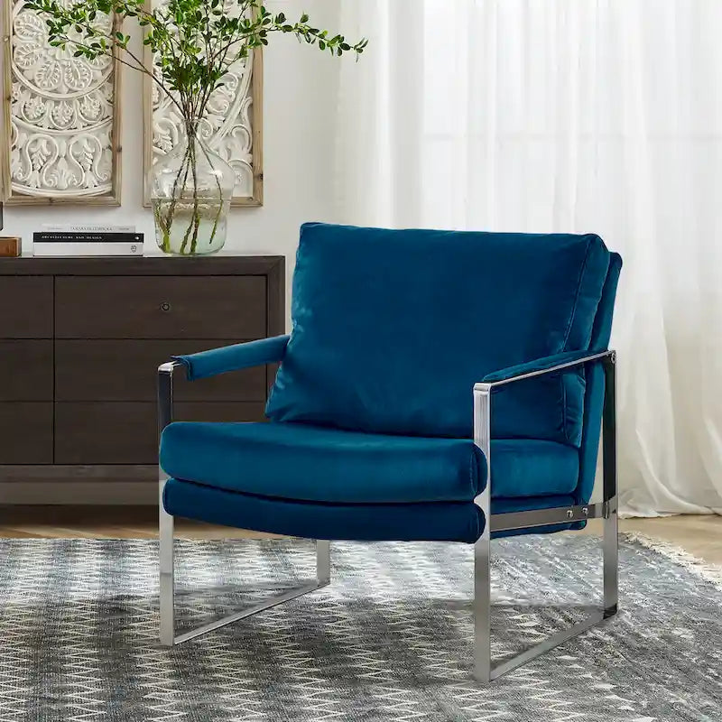 Fauteuil Art Leon moderne en similicuir avec structure en acier