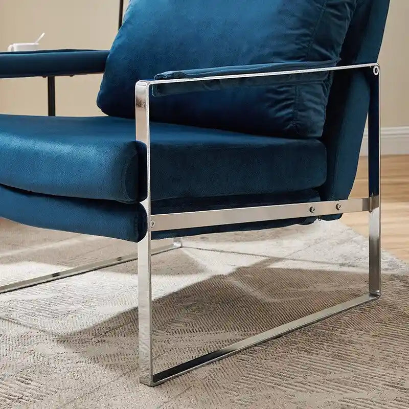 Fauteuil Art Leon moderne en similicuir avec structure en acier