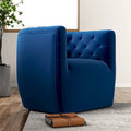 Fauteuil pivotant confortable en velours de style moderne du milieu du siècle Luxor