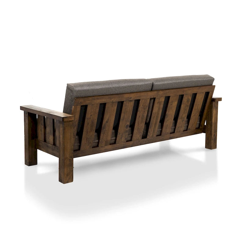 Ensemble de canapés 2 pièces Jimo en chêne rustique et tissu lin de Furniture of America