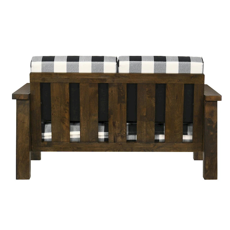Ensemble de canapés 2 pièces Jimo en chêne rustique et tissu lin de Furniture of America