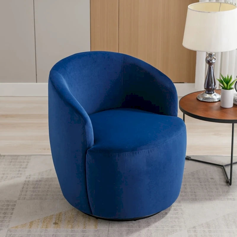 Fauteuil pivotant en velours avec anneau de revêtement en poudre