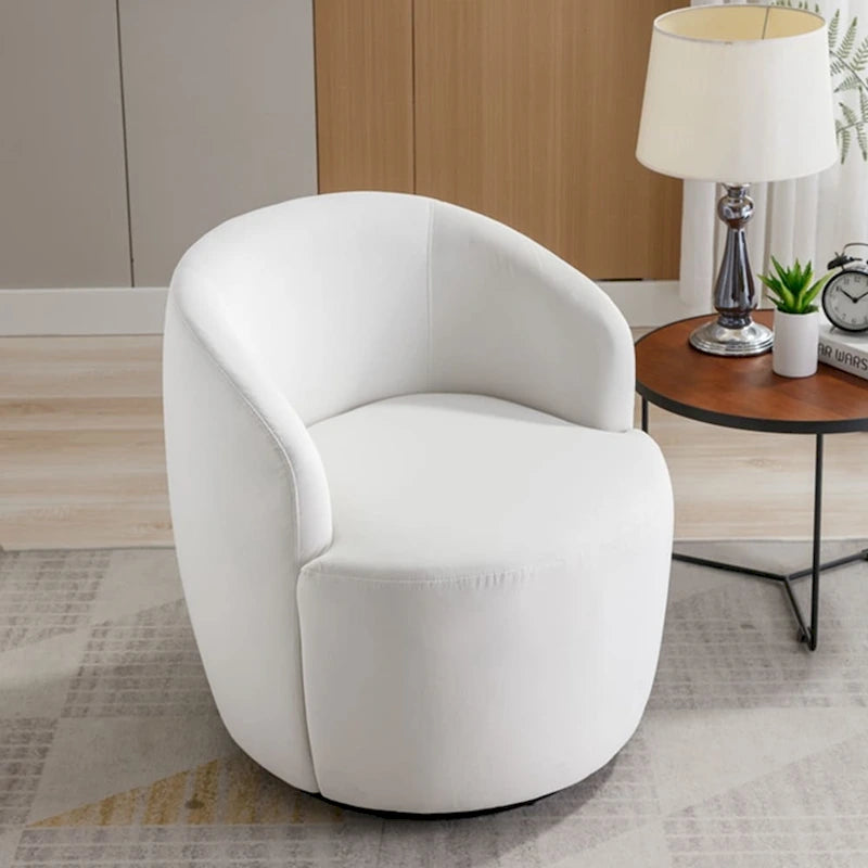 Fauteuil pivotant en velours avec anneau de revêtement en poudre