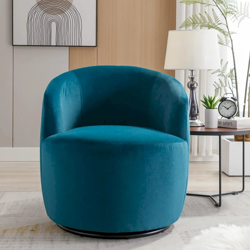 Fauteuil pivotant en velours avec anneau de revêtement en poudre