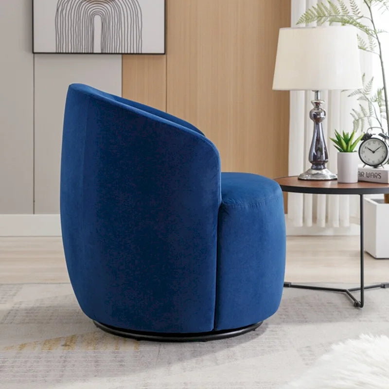 Fauteuil pivotant en velours avec anneau de revêtement en poudre