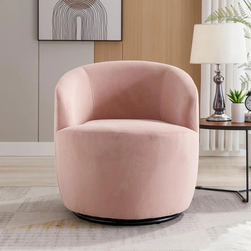 Fauteuil pivotant en velours avec anneau de revêtement en poudre