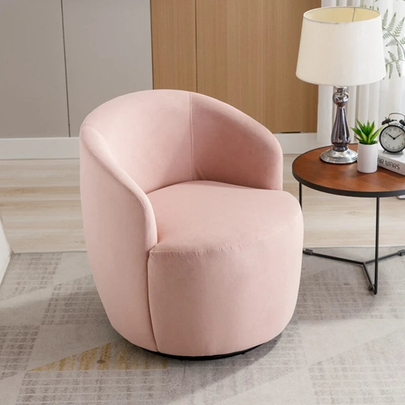 Fauteuil pivotant en velours avec anneau de revêtement en poudre