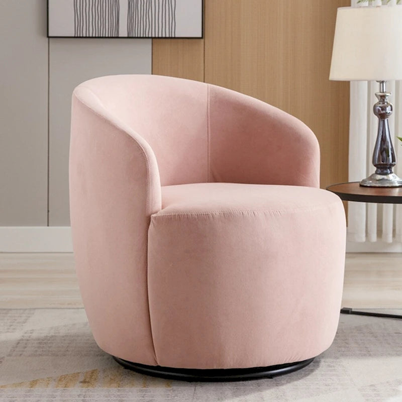 Fauteuil pivotant en velours avec anneau de revêtement en poudre