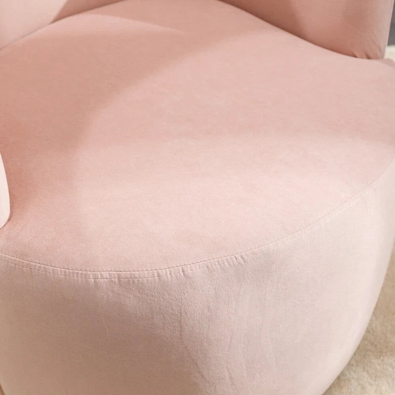 Fauteuil pivotant en velours avec anneau de revêtement en poudre