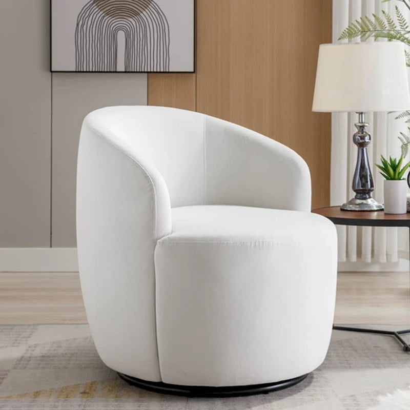 Fauteuil pivotant en velours avec anneau de revêtement en poudre