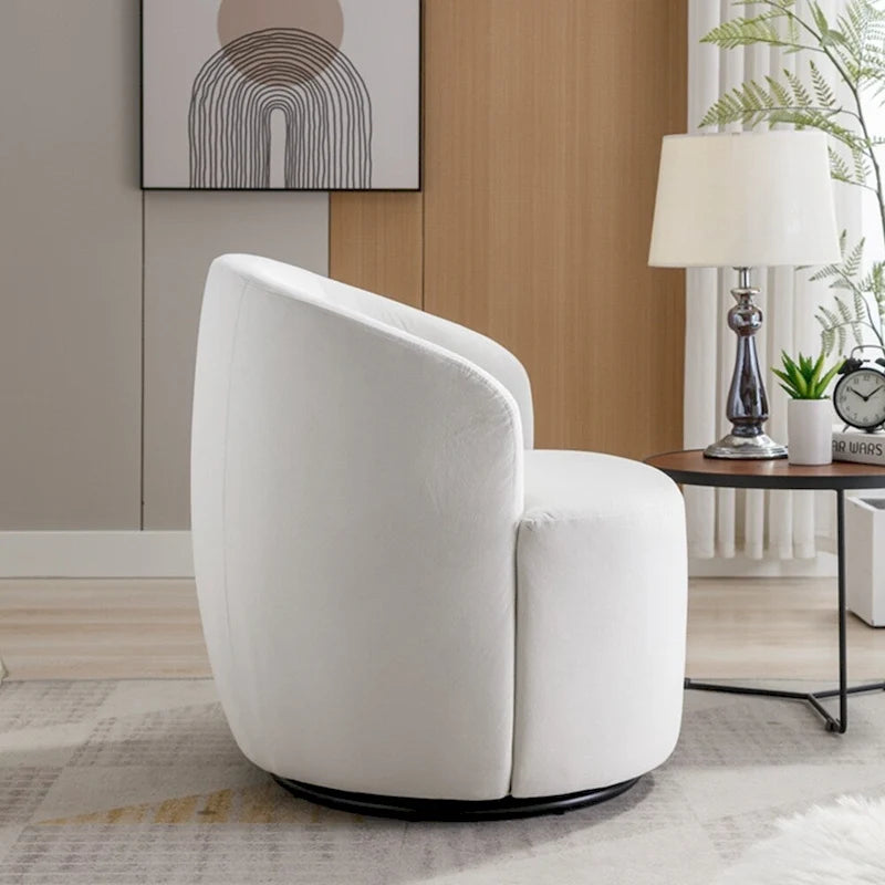 Fauteuil pivotant en velours avec anneau de revêtement en poudre