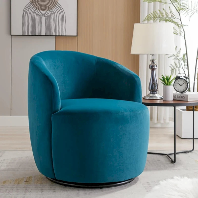 Fauteuil pivotant en velours avec anneau de revêtement en poudre