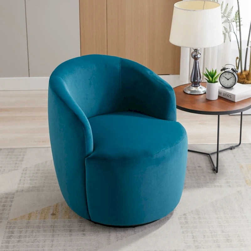 Fauteuil pivotant en velours avec anneau de revêtement en poudre