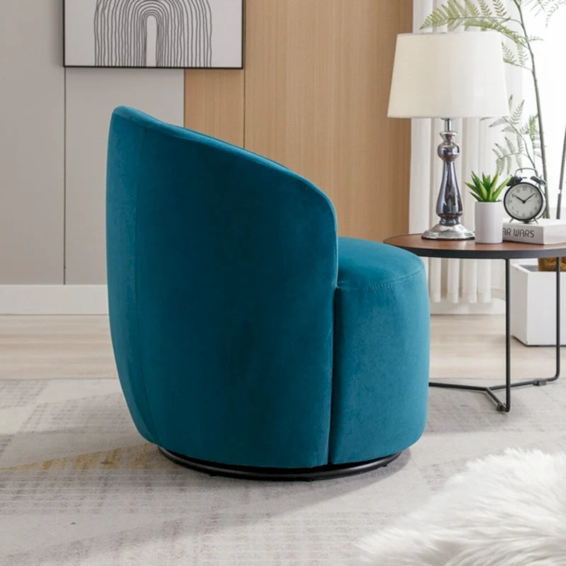 Fauteuil pivotant en velours avec anneau de revêtement en poudre