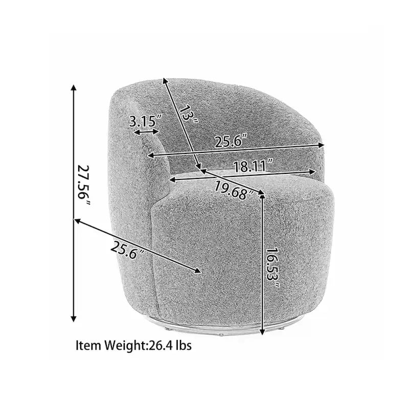 Fauteuil pivotant en velours avec anneau de revêtement en poudre