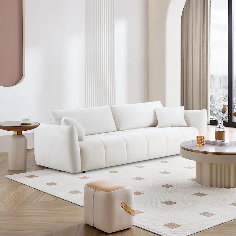 Canapé 3 places moderne en tissu rembourré de 85 pouces de large pour salon