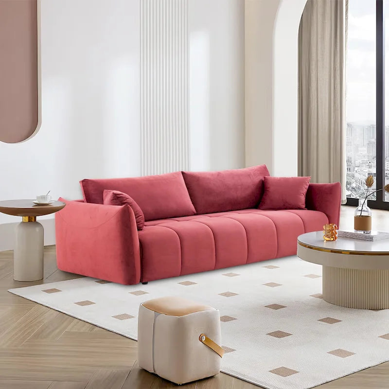 Canapé 3 places moderne en tissu rembourré de 85 pouces de large pour salon